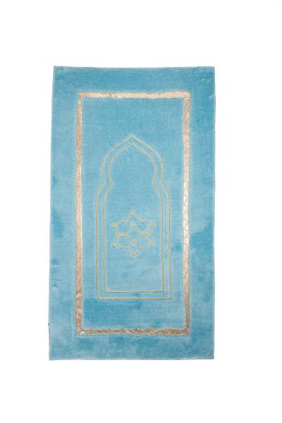 Açık Mavi - Açık Mavi Konya Model Peluş Seccade