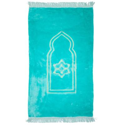 Comfort Model Turkuaz Peluş Seccade