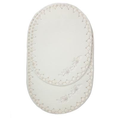 Damla Model Beyaz 2' li Banyo Paspas Takımı