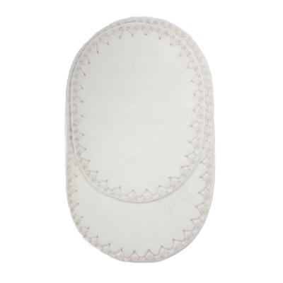 Kırçiçeği Beyaz Oval 2'li Banyo Paspas Takımı