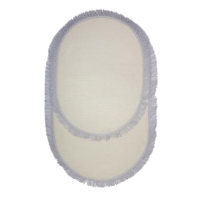 Sade Beyaz Püsküllü  2'li Banyo Paspas Takımı