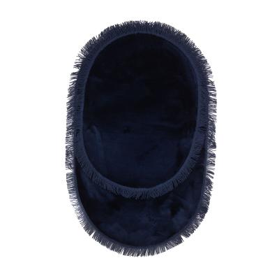 Sade Lacivert Püsküllü  2'li Banyo Paspas Takımı