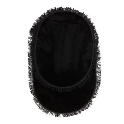 Sade Siyah Püsküllü  2'li Banyo Paspas Takımı